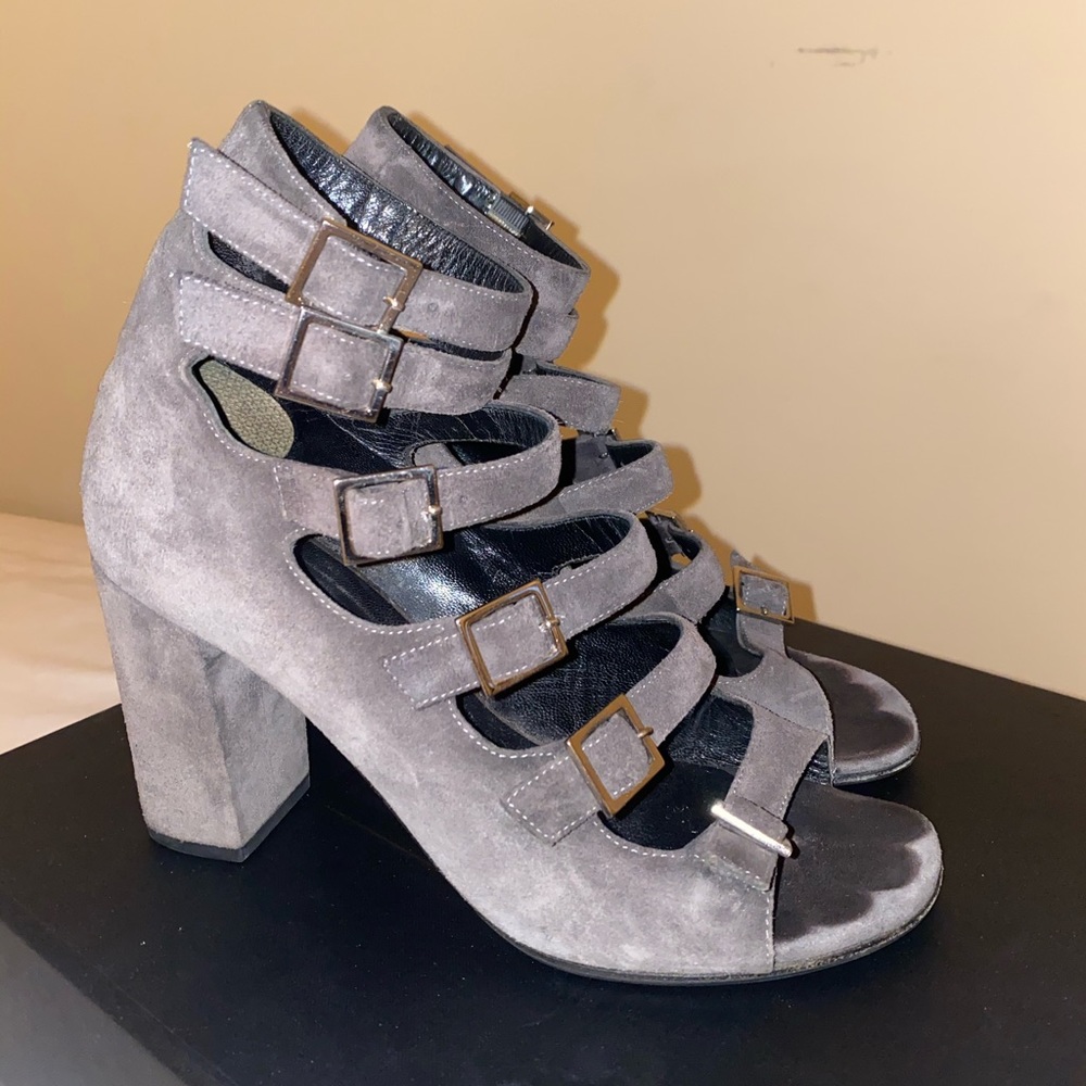 Saint Laurent buckle strap heels
